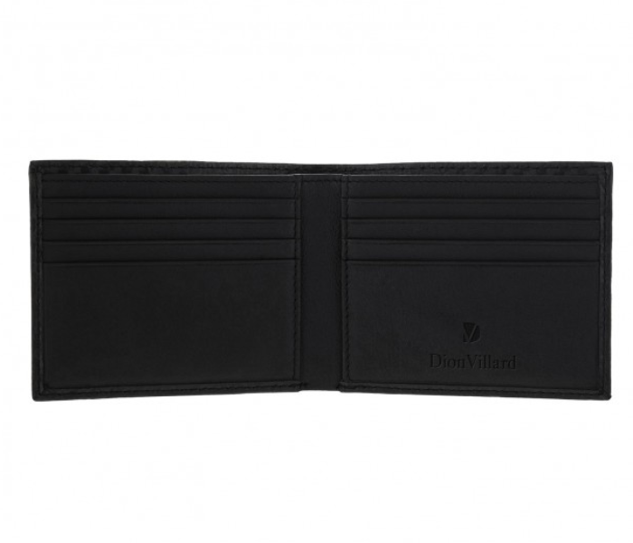 Dion Villard DVL1922B Bifold Leather Wallet for Men - Black - Zoom Image 2