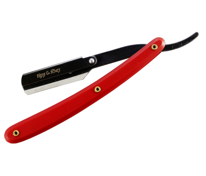 Tips &amp; Toes TT730 Professional Straight Edge Barber Razor - Red - Zoom Image 1