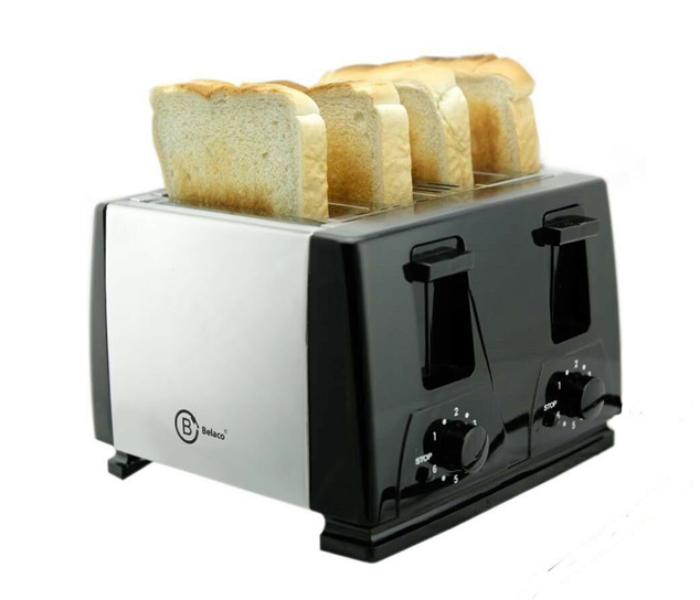 Belaco BT-410 Four Slice Stainless Steel Toaster - Black - Zoom Image 1