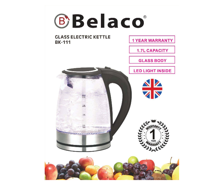 Belaco BK-111 1.7 Litre Glass Kettle with LED - Zoom Image 3