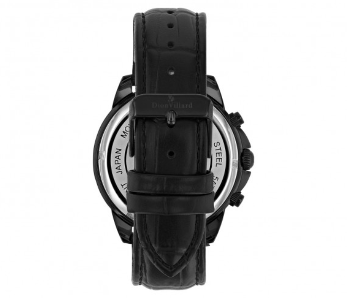 Dion Villard DVW19051 Leather Strap Analog Watch for Men - Black - Zoom Image 3