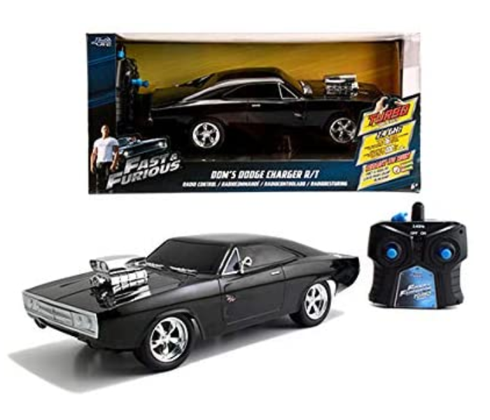 Simba Fast and Furious RC 1970  Doms Dodge Charger Remote Control Racing Car- Black - Zoom Image 1