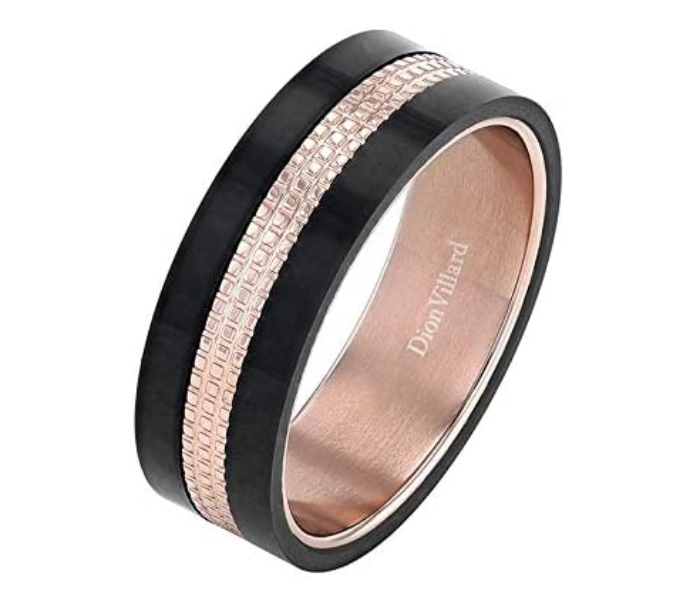 Dion Villard DVR19043R66 Size 66 Carbon Fiber and Rose Gold Stainless Steel Ring for Men  - Zoom Image 2