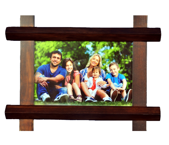 Liebe CR3096 Rectangle Wooden Photo Frame - Brown - Zoom Image