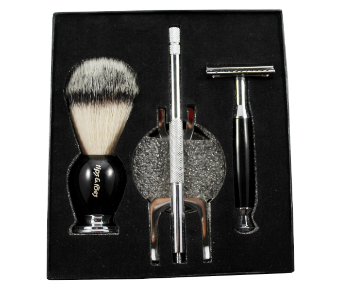 Tips &amp; Toes TT650 Pack Of 3 Stainless Steel Safety Razor Classic Shaving Kit  - Zoom Image 3