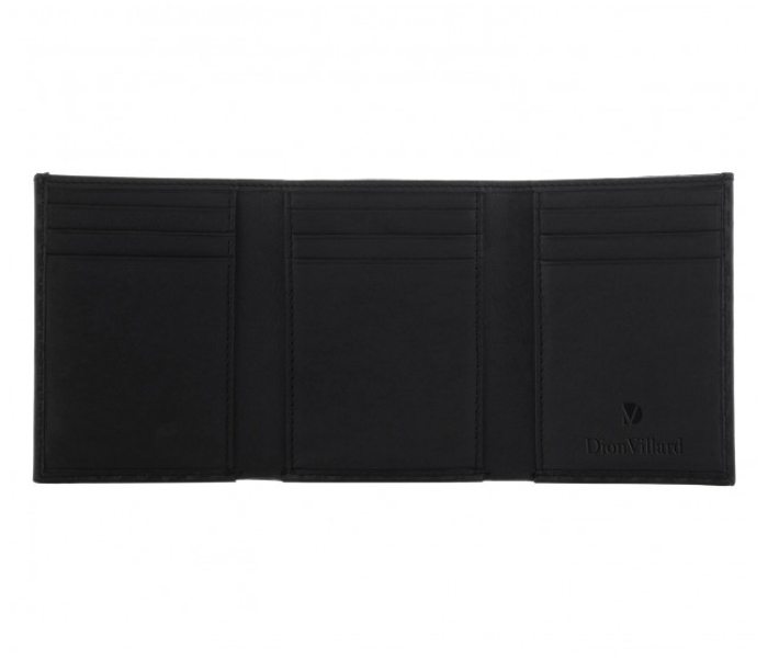 Dion Villard DVL1913BC Trifold Leather Wallet for Men - Black - Zoom Image 2