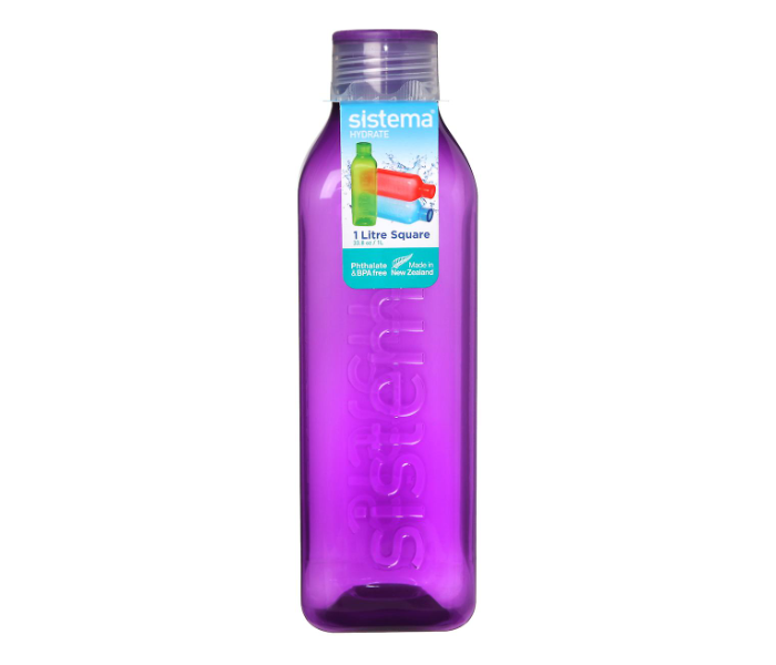 Taqdeer Square Water Bottle 500 ml Purple - Zoom Image