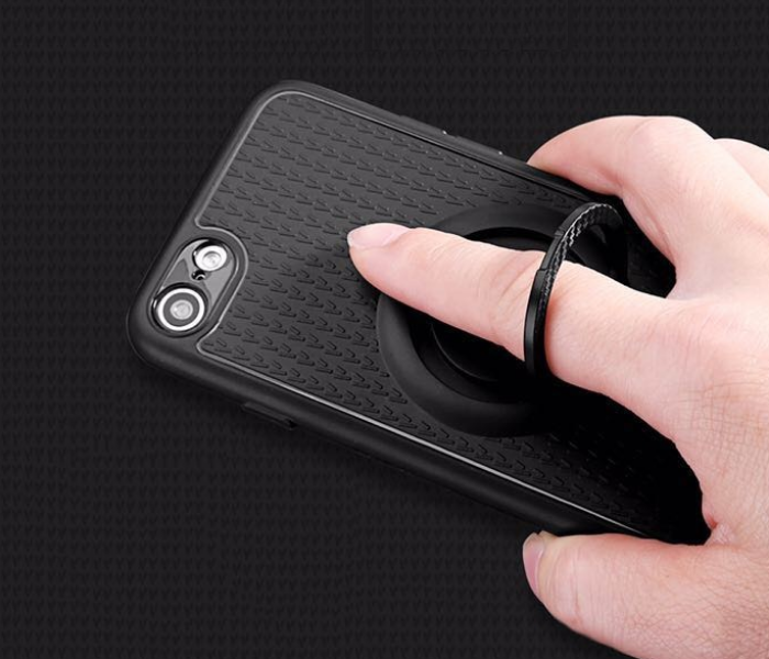 iFace Soft TPU Outer Circle Magnetic Suction Bracket Finger Ring Holder Case for iPhone 7&amp;8 Plus, Black  - Zoom Image 3