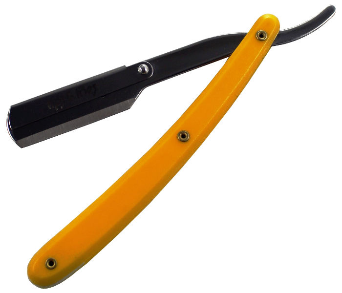 Tips &amp; Toes TT730 Professional Straight Edge Barber Razor - Yellow - Zoom Image 1