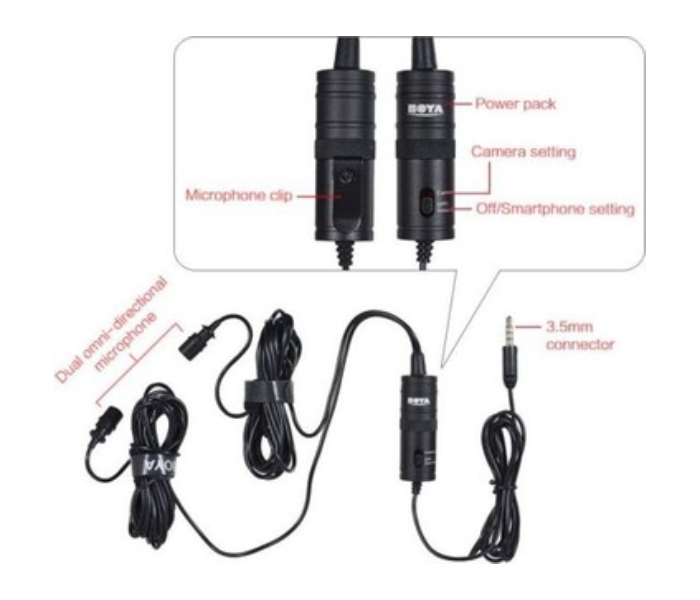 Boya LU-D5707 BY-M1DM TikTok Omni-Directional Lavalier Microphone Black - Zoom Image 5