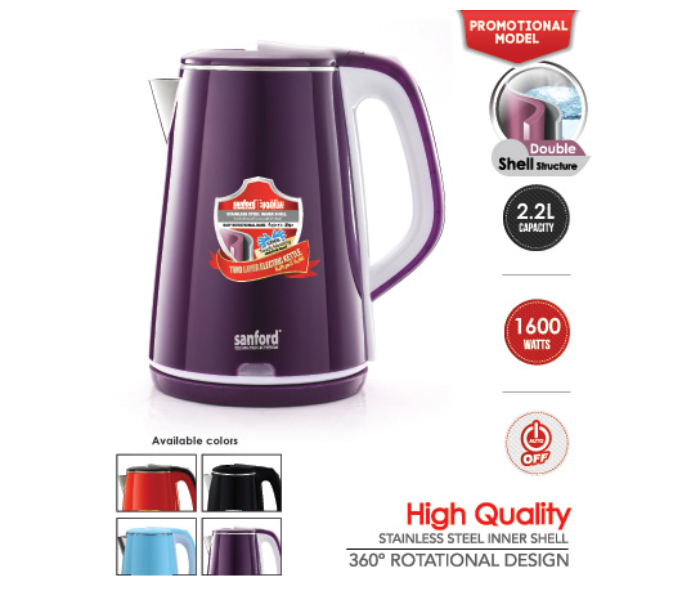 Sanford SF3363EK Electric Kettle - 2.2 Litre Purple - Zoom Image