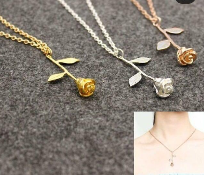 Rose Pendant Womens Necklace Set of 3 Pcs - Zoom Image