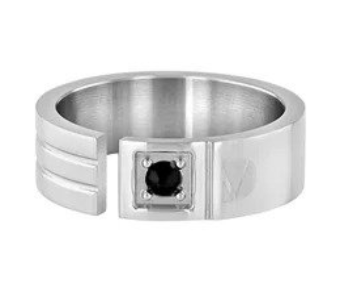 Dion Villard DVR19011S60 Black Cubic Zirconia Stone Stainless Steel Ring for Men - Size 60 - Zoom Image