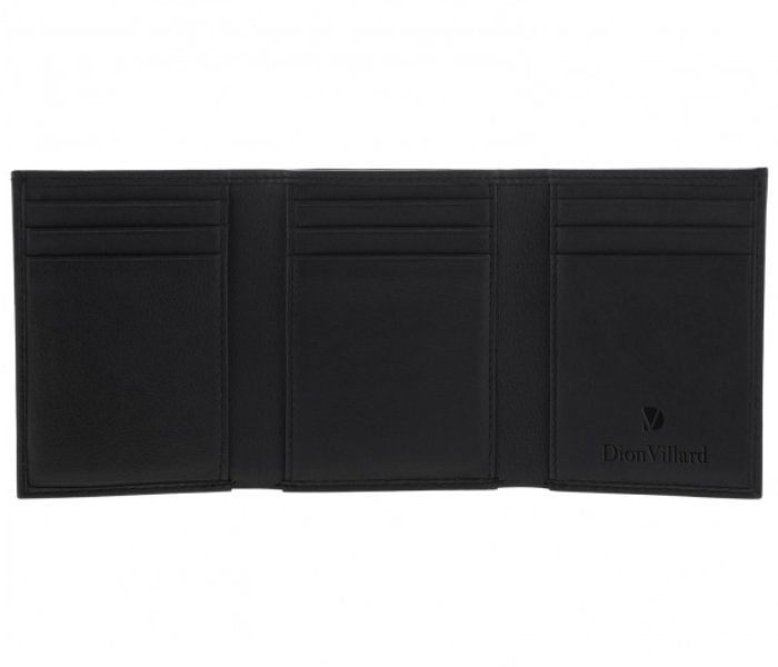 Dion Villard DVL1924B Tri-fold Leather Wallet for Men - Black - Zoom Image 2