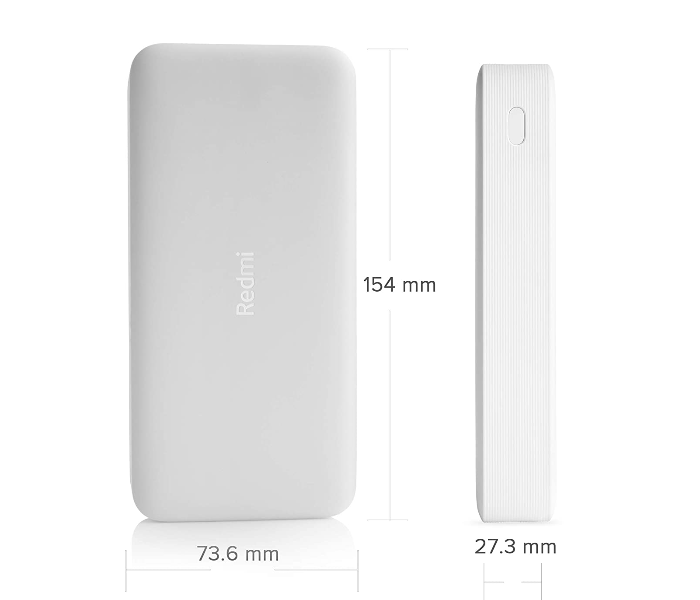 Redmi 20000mAh 18W Fast Charging Li-Polymer Power Bank USB Type C and Micro USB Ports - White - Zoom Image 3