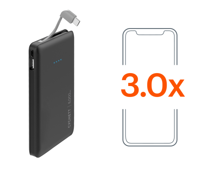 Cygnett CY2521PBPOC 8000 mAh Power Bank with Integrated USB-C Cable - Zoom Image 1