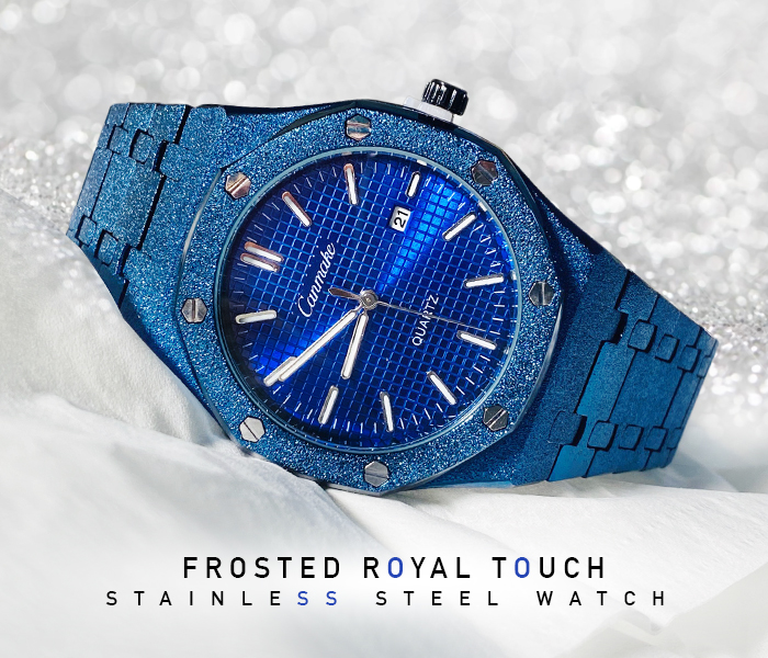 Frosted Royal Touch Stainless steel watch - Blue - Zoom Image 1