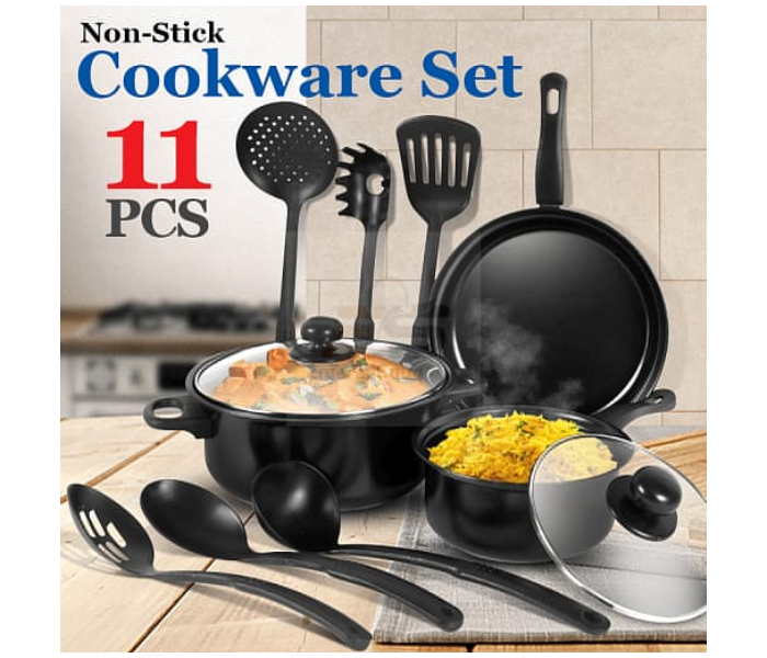 Royalmark RMCW-9811 Non- Stick Cookware Set 11 Pcs - Black - Zoom Image 1