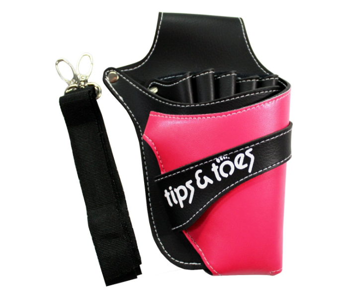 Tips - Toes TT752 Hair Scissors Holster Pouch with Waist Shoulder Belt - Black and Pink - Zoom Image 1