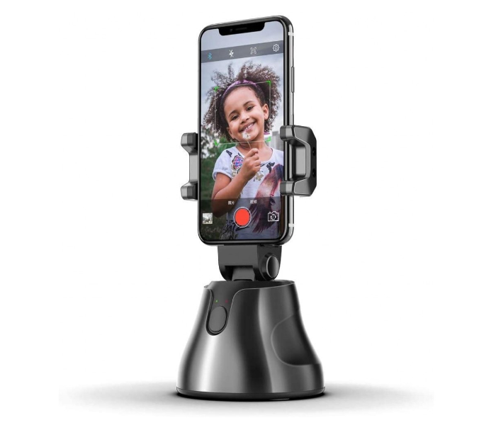 TikTok 360 Rotation Selfie Auto Face and Object Tracking Smart Shooting Camera - Black - Zoom Image