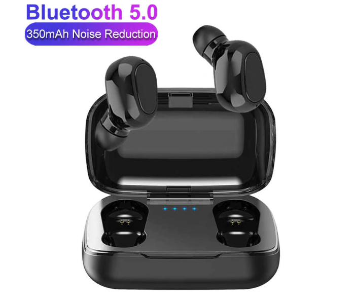 TWS-L21 Wireless Bluetooth V5.0 Headset Headphone with Charging Box Black - Zoom Image