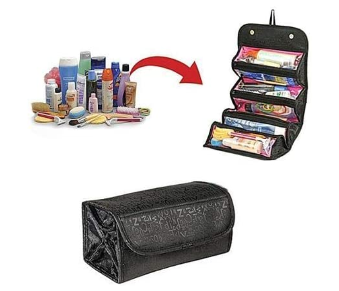 Roll on Go Makeup Bag Transparent Roll-Up Design - Black - Zoom Image 3