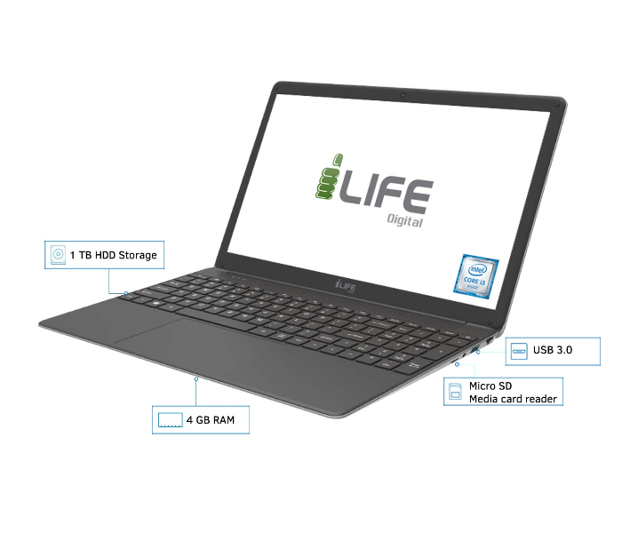 I-Life Zed Air CX3 15.6 inch Intel i3-5005U 4GB RAM 1TB Windows10 - Silver - Zoom Image 4