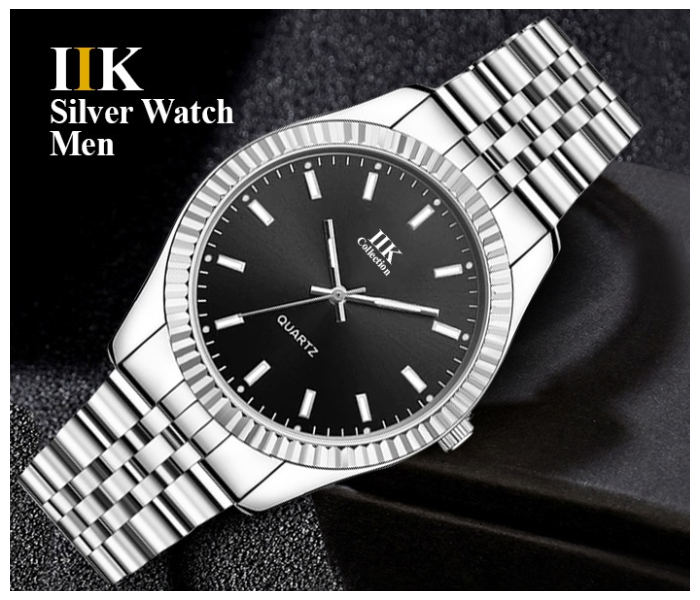 IIK Luxury Mens Wrist Watch New Gaiety Watches Brand Quartz - Black - Zoom Image