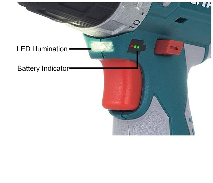 Total TLD1 850 Watts Li-ion Cordless Drill - Green - Zoom Image 3