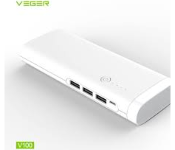 Veger V100 20000 mAh  Heavy Duty Genuine Quality Power Bank - White - Zoom Image