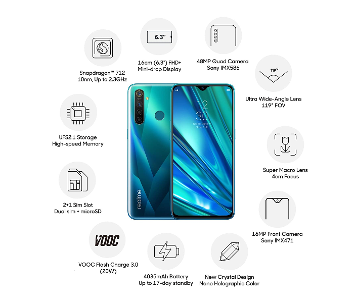 Realme 5 Pro Dual SIM 4G LTE 8GB RAM 128GB - Green - Zoom Image 5