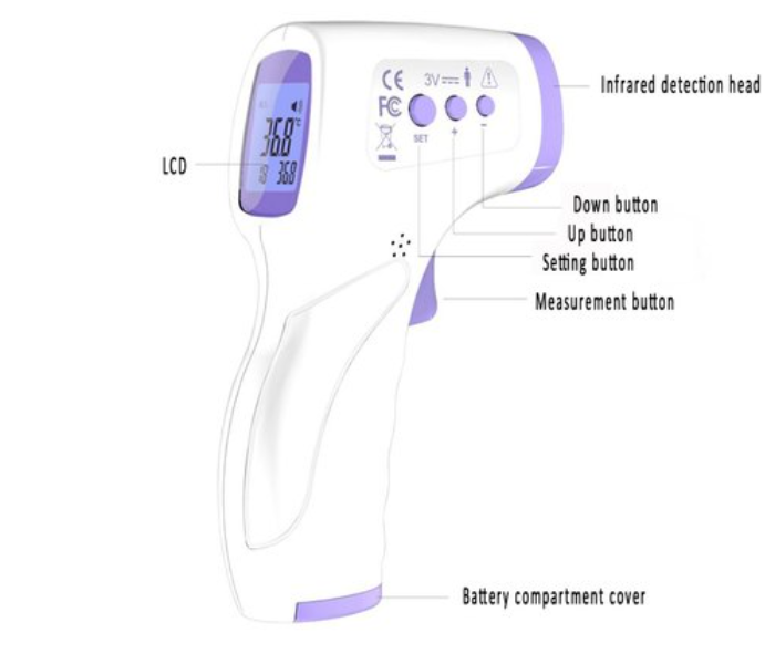 Pegasus IR-988 Non contact Infrared Thermometer White - Zoom Image 2