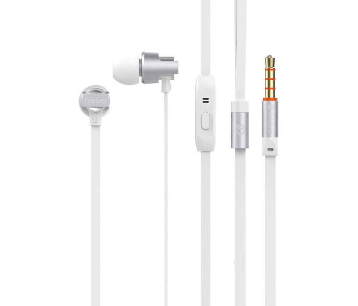 Celebrat C8 In-Ear Metal Super Bass Earphones NFT - White - Zoom Image 1