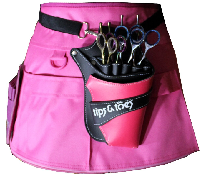 Tips - Toes TT752 Hair Scissors Holster Pouch with Waist Shoulder Belt - Black and Pink - Zoom Image 3