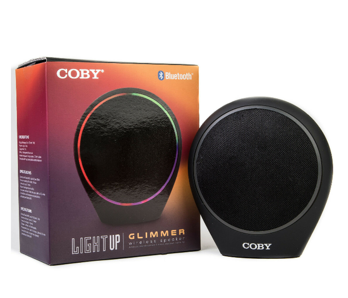 COBY 80246 Glimmer Light Up Bluetooth Speaker Black - Zoom Image 1