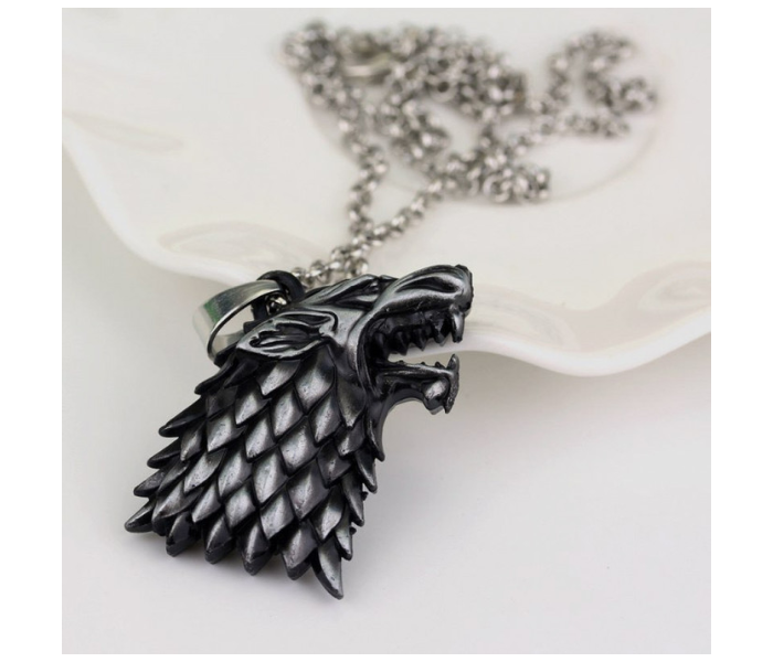 Necklace Stark Wolf Of Game Of Thrones Silver - Zoom Image 1