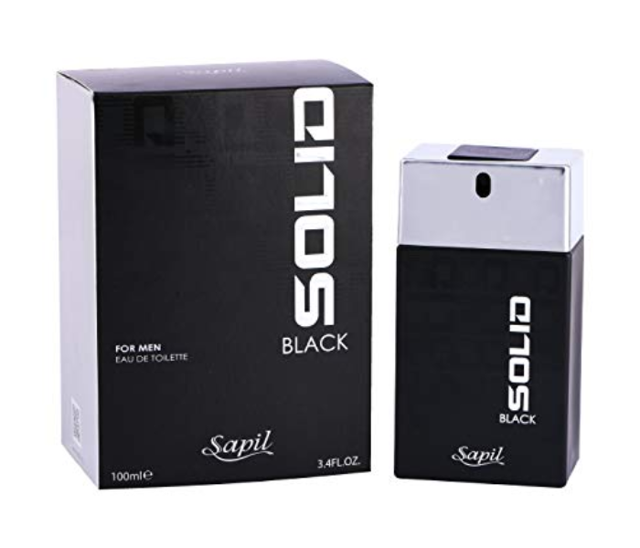 Sapil 100ml Solid Black Eau De Toilette for Men - Zoom Image 1