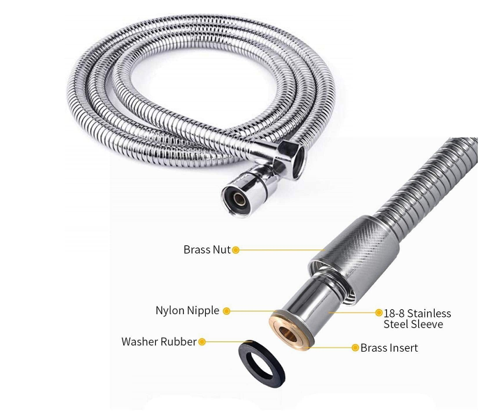 Boosni BSSP1 1.5 Meter Stainless Steel Flexible Handheld Showerhead Replacement Hose  - Zoom Image 2