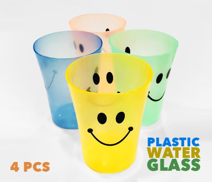 EN4272 Plastic 4 Pieces Smiley Water Cup  - Zoom Image 1