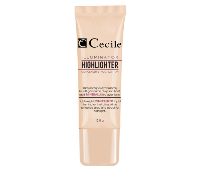 Cecile CF03 Illuminator Highlighter Concealer Foundation Natural Gold Light - Zoom Image