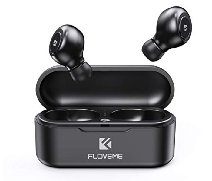 Floveme TWS Bluetooth Earphone with Charging Box - Black - Zoom Image 1