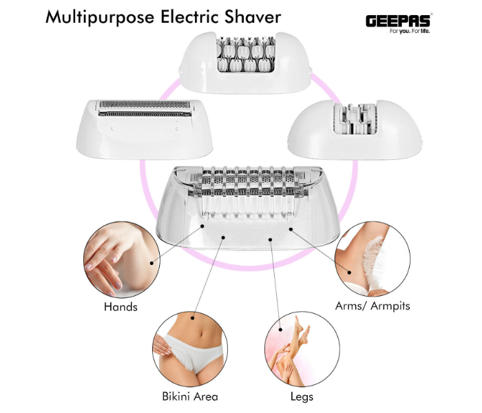 Geepas GLE86026UK 3in1Stain Touch Epilator for Women- White - Zoom Image 3