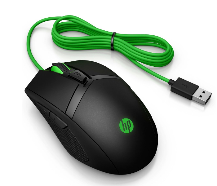 HP 4PH30AA 300 Pavilion Gaming Mouse - Black and Green - Zoom Image 1