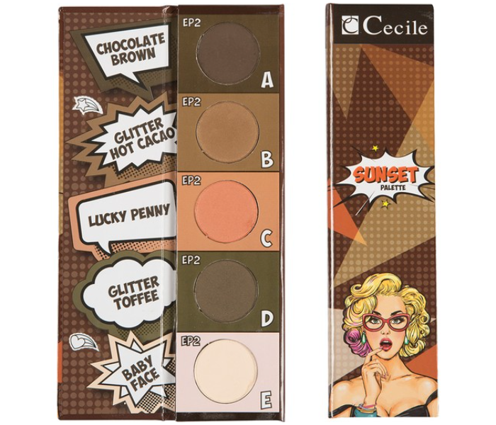 Cecile Ep 02 Sunset Eyeshadow Palette With 5 Colors - Zoom Image