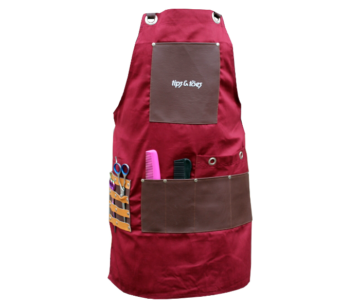 Tips - Toes TT751 Barber PU Leather Aprons Maroon - Zoom Image 1