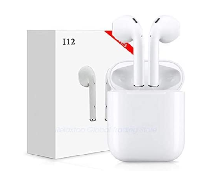 Generics i12 TWS Bluetooth 5.0 Earphone True Wireless Sports Touch Earbuds Sweatproof headset 3D Stereo Headphone - White - Zoom Image 1