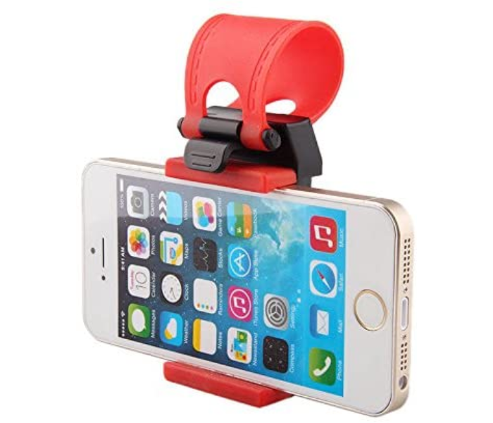 Generic MB004 Car Steering Wheel Cell Phone Holder Clip Mount For Smartphones Under 6 inches Red - Zoom Image 3