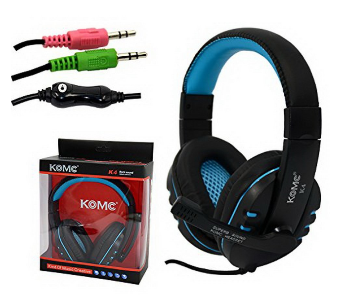 KOMC K4 Multimedia Stereo Gaming Headphone with Noise Cancelling Feature – Blue - Zoom Image 2