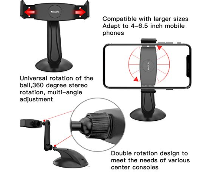 Yesido C43 Smart Car Holder - Black - Zoom Image 4