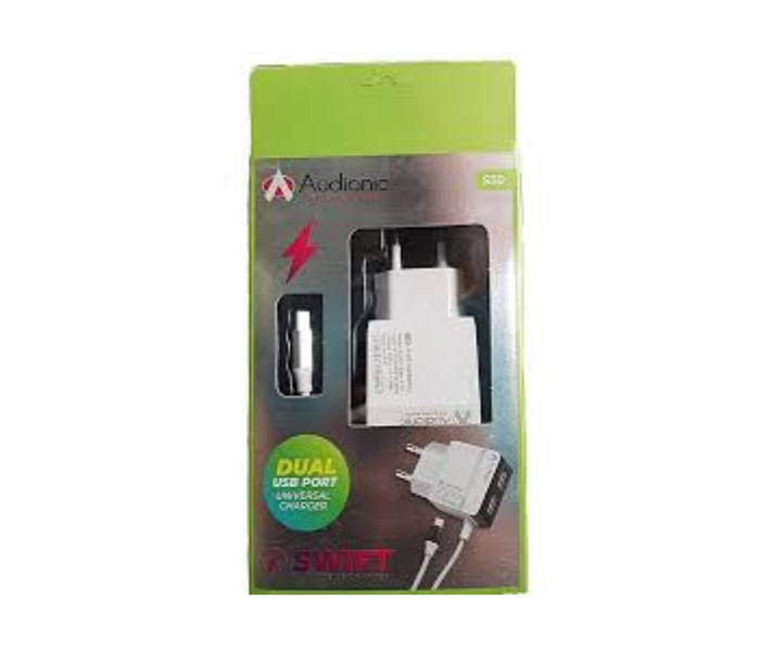 Audionic S30 Dual USB Port Mobile Charger - White - Zoom Image 2